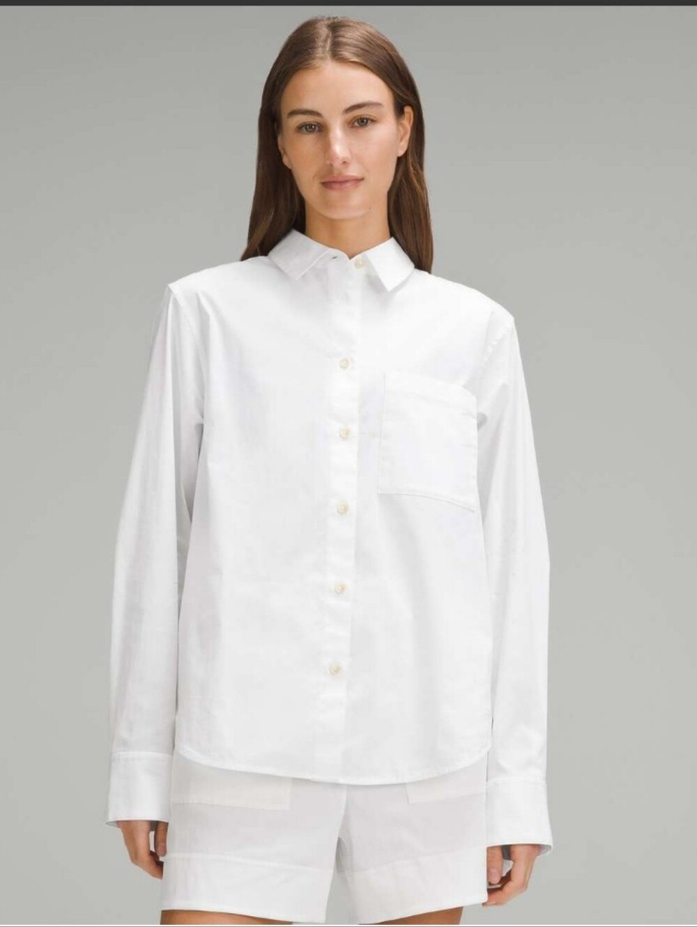 Lululemon Relaxed-Fit Cotton Blend Poplin Button Down Shirt